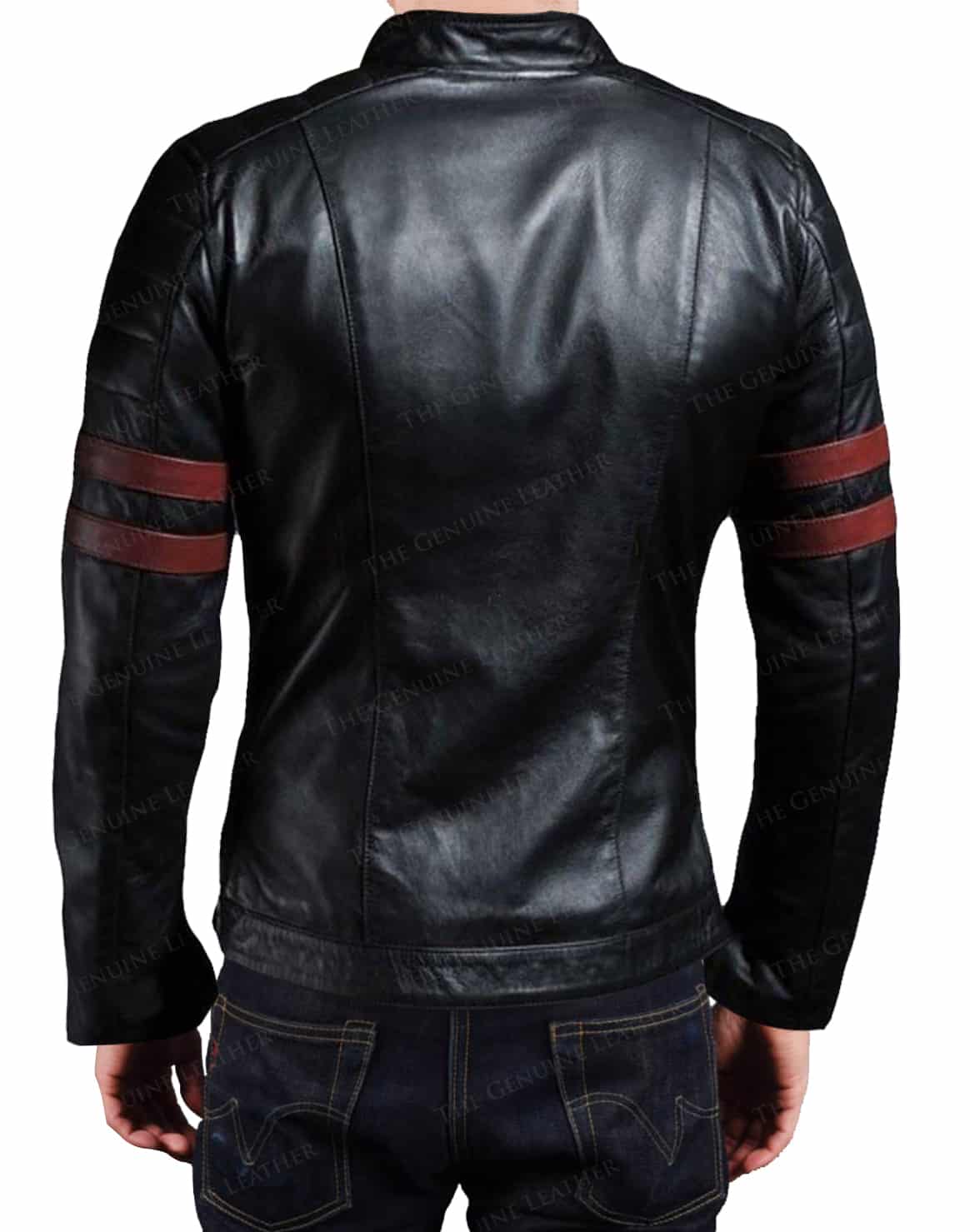 Men's Slim Fit Biker Leather Jacket - Image 3