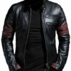 Men's Slim Fit Biker Leather Jacket - Image 2