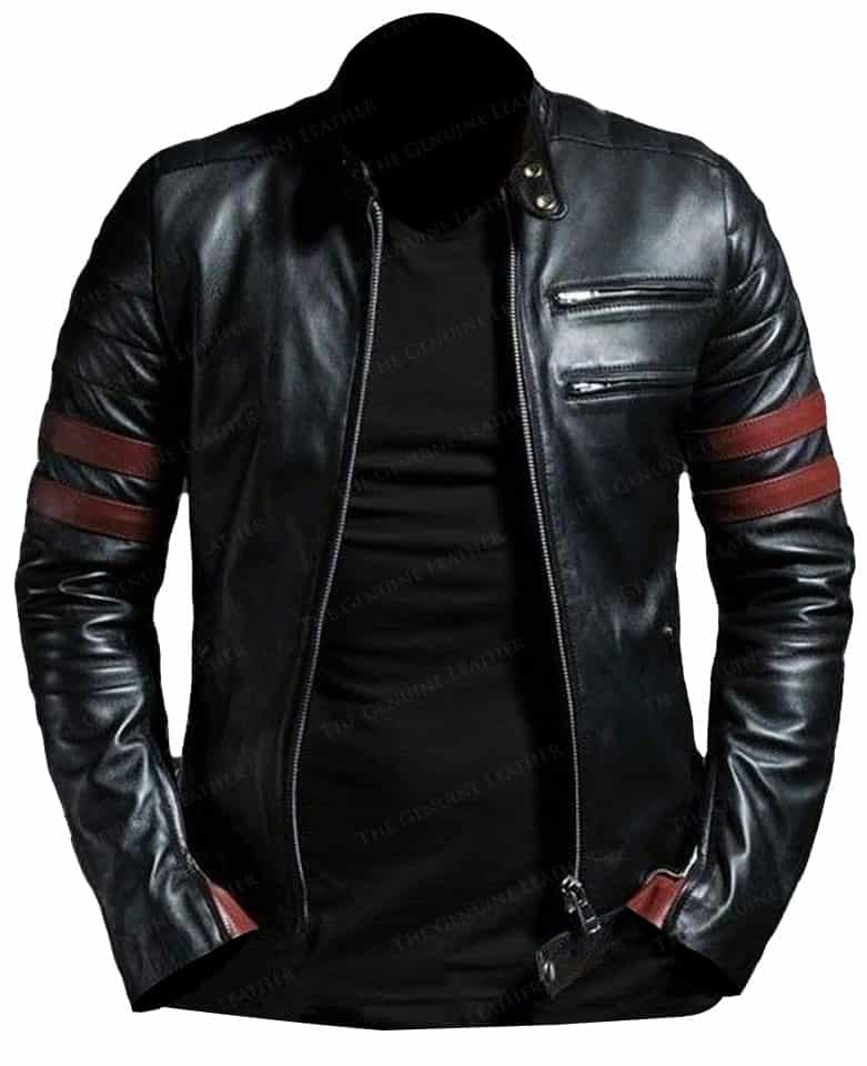 Men's Slim Fit Biker Leather Jacket - Image 2