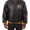 Boston Bruins Leather Bomber Jacket
