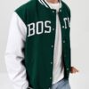 Boston Celtics Green and White Varsity Jacket