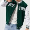 Boston Celtics Green and White Varsity Jacket - Image 3