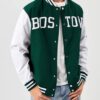 Boston Celtics Green and White Varsity Jacket - Image 2