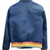 Felicity Smoak Arrow S05 Blue Leather Jacket - Image 2