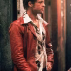 Brad Pitt Fight Club Tyler Durden Red Leather Blazer Jacket