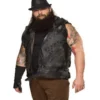 WWE Bray Wyatt Black Leather Hooded Vest