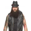WWE Bray Wyatt Black Leather Hooded Vest