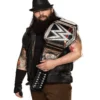 WWE Bray Wyatt Black Leather Hooded Vest