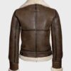 Women Aviator Fur Leather Jacket