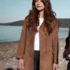 Murder In A Small Town Kristin Kreuk Suede Brown Coat
