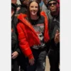 Caitlin Clark Chiefs Texan Games Red Puffer Jacket