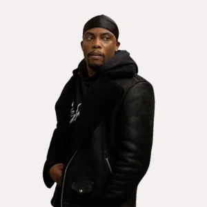 Power-Book-II-Ghost-S04-Cane-Tejada-Black-Shearling-Jacket