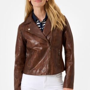 Womens Chocolate Brown Leather Jacket