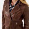 Womens Chocolate Brown Leather Jacket