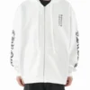 Chrome Hearts Vertical Logo FU Hood White Zip Up Hoodie