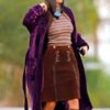 Daisy Jones & The Six Camila Morrone Paurple Coat
