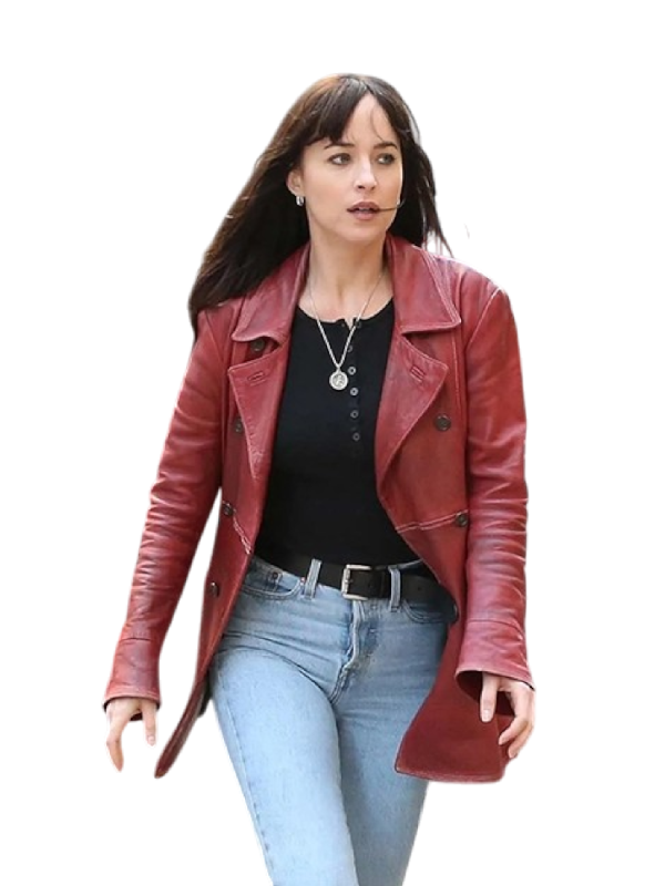 Dakota Johnson Madame Web Leather Coat