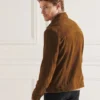 Men's Dark Brown Suede Leather Jacket - Image 2