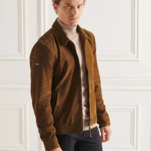 Men's Dark Brown Suede Leather Jacket