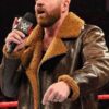 Dean Ambrose Brown Shearling Leather Jacket 1
