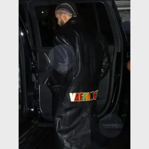 Alternative view of Drake Vaffanculo Black Leather Coat
