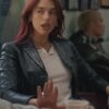 Dua Lipa Training Season Black Leather Blazer