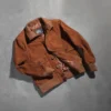 Brown Suede Bomber Jacket Mens - Image 2