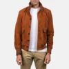 Brown Suede Bomber Jacket Mens