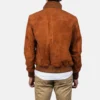 Brown Suede Bomber Jacket Mens - Image 5