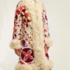 Women's Shearling Hannah Floral Embroidered Coat