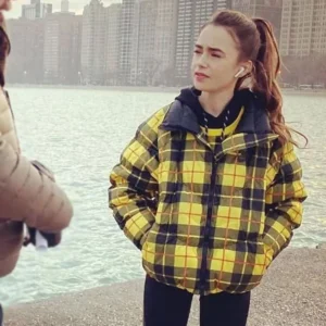 Emily-In-Paris-Lily-Collins-Yellow-Plaid-Jacket-1