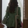 Emily in Paris S02 Emily Cooper Green Houndstooth Blazer - Image 3