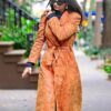 Emily Ratajkowski Orange Trench Coat