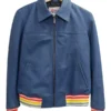 Felicity Smoak Arrow S05 Blue Leather Jacket