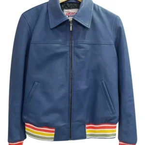 Felicity Smoak Arrow S05 Blue Leather Jacket