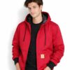 Vintage Carhartt Red Hooded Bomber Jacket - Image 3