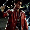 Fight Club Tyler Durden Striped Red Leather Jacket