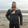 Mens RAF Sheepskin Leather Flying Jacket Dark Brown - Image 2