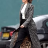 Fool Me Once Michelle Keegan Checkered Trench Coat