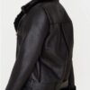 Francesca Farago Aviator Black Leather Jacket