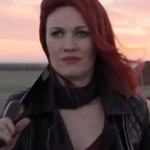Mireille Enos Good Omens Black Leather Jacket