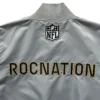 Gray Super Bowl LIX Full Snap Satin Jacket