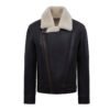 Mens RAF Sheepskin Leather Flying Jacket Dark Brown