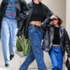 Hailey Bieber Leather Coat