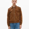 Men's Camel Suede Leather Jacket - Image 4