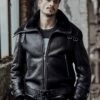 Mens Black Shearling B3 Flying Leather Jacket