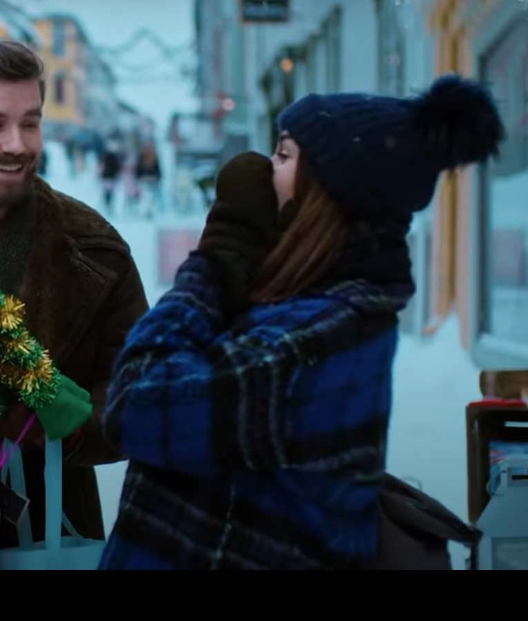 Home For Christmas Johanne Blue Plaid Jacket - Image 2