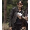 The Walking Dead World Beyond Huck Black Leather Jacket