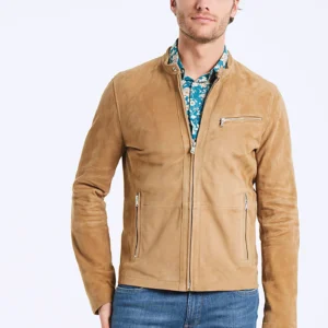 Mens Light Brown Suede Jacket