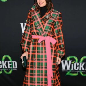 Idina Menzel Plaid Coat